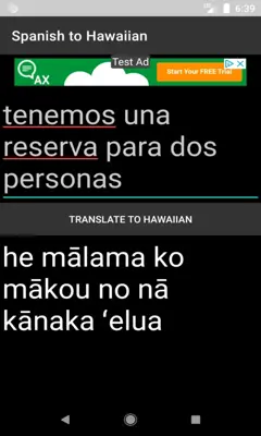 Spanish to Hawaiian Translator android App screenshot 0