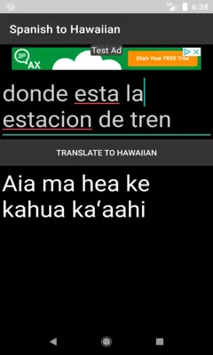 Spanish to Hawaiian Translator android App screenshot 1