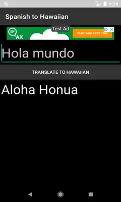 Spanish to Hawaiian Translator android App screenshot 3